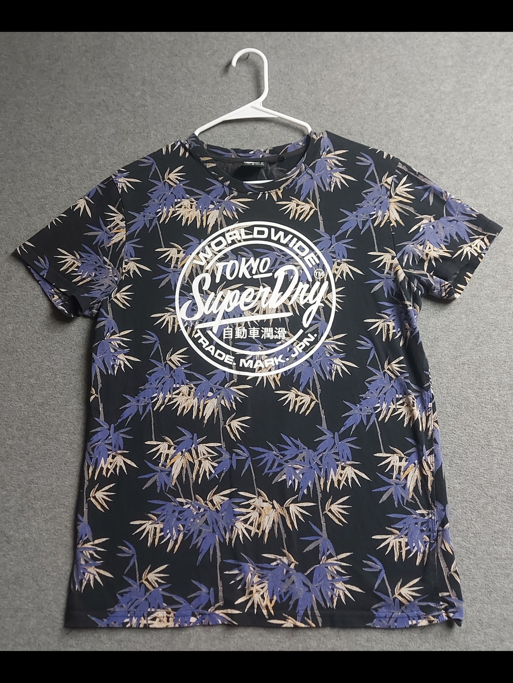 Superdry Tokyo 5’s Edition Bamboo Print Black Graphic Tee Size L